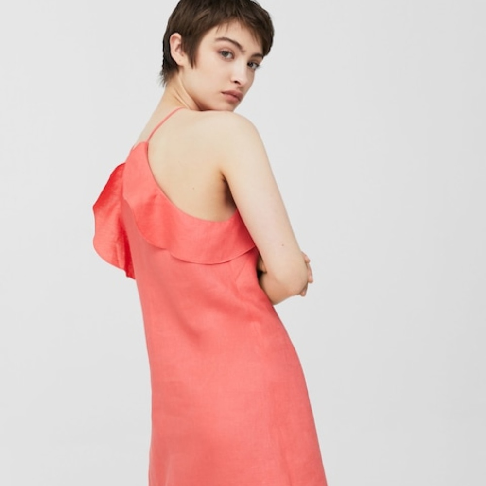 Mango Linen-Blend Dress Soleil